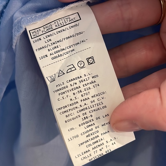 EUC size 4 years Pili Carrera Blue Linen Pinafore Dress! - Picture 8 of 15